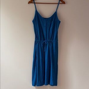 3 Three Dots Blue Striped cotton Knit Dress